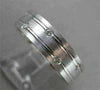 ESTATE WIDE 0.46CTW DIAMOND 14KT WHITE GOLD 2 ROW ETOLIE MENS RING UNIQUE #17315