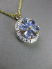 ESTATE 1.20CT AAA TANZANIA 14KT 2TONE GOLD ROUND FLOWER PENDANT W/ CHAIN #22204