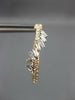 ESTATE .95CT DIAMOND 14K ROSE GOLD ROUND & BAGUETTE HUGGIE HOOP HANGING EARRINGS