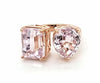 LARGE 13.29CT AAA KUNZITE 18KT ROSE GOLD EMERALD CUT & PEAR SHAPE SOLITAIRE RING