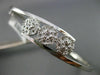 ESTATE .10CT DIAMOND 14KT WHITE GOLD PAST PRESENT FUTURE FLOWER BANGLE BRACELET