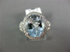 ESTATE WIDE 3.25CT DIAMOND & AAA AQUAMARINE 14KT WHITE GOLD OVAL ENGAGEMENT RING