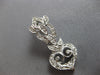 LARGE .60CT DIAMOND 14KT WHITE GOLD 3D HEART FILIGREE LEVERBACK HANGING EARRINGS