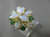 ANTIQUE LARGE 2.60CT AAA OPAL & EMERALD 14KT YELLOW GOLD CLUSTER RING #22660