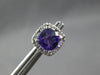 1.08CT DIAMOND & AAA AMETHYST 14KT WHITE GOLD CUSHION & ROUND HALO STUD EARRINGS