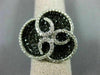 ESTATE LARGE 3.43CT WHITE & BLACK DIAMOND 14KT WHITE GOLD LOVE KNOT FLOWER RING