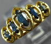 ANTIQUE 1.60CT SAPPHIRE 14KT YELLOW GOLD GRADUATING MARQUISE PYRAMID RING #22654