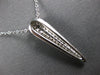 .45CT DIAMOND 14K WHITE GOLD MULTI ROW ELONGATED TEAR DROP PAVE FLOATING PENDANT