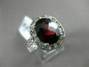 ESTATE LARGE 4.49CT DIAMOND & AAA GARNET 14KT WHITE GOLD OVAL FILIGREE FUN RING