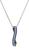 .59CT DIAMOND & AAA SAPPHIRE 18KT WHITE GOLD CRISS CROSS X LOVE FLOATING PENDANT
