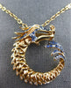 EXTRA LONG 5.90CT DIAMOND & AAA SAPPHIRE 18KT YELLOW & ROSE GOLD DRAGON PENDANT