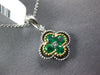 .50CT DIAMOND & AAA EMERALD 18KT TWO TONE GOLD 4 LEAF CLOVER FLOWER LOVE PENDANT
