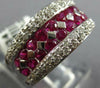 LARGE 2.0CT DIAMOND & AAA RUBY 14K WHITE GOLD CLASSIC MULTI ROW ANNIVERSARY RING