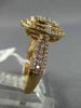 ESTATE WIDE .64CT ROUND DIAMOND 14KT ROSE GOLD 3D CLUSTER PAVE OVAL FUN RING