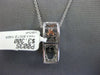 ESTATE .30CT DIAMOND 14KT WHITE GOLD 3D I LOVE YOU RECTANGULAR FLOATING PENDANT