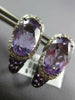 LARGE 11.25CT DIAMOND & AAA AMETHYST 14KT WHITE GOLD LOVE KNOT HANGING EARRINGS