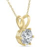 ESTATE .75CT DIAMOND 14KT YELLOW GOLD 3D SOLITAIRE 6 PRONG LOVE FLOATING PENDANT