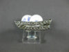 ESTATE 1.60CT ROUND DIAMOND 18KT WHITE GOLD 3D CLASSIC TWO ROW FUN BOAT RING