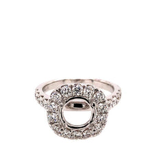 1.13CT DIAMOND 18KT WHITE GOLD CLASSIC ROUND 4 PRONG SEMI MOUNT ENGAGEMENT RING