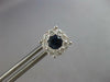 LARGE 1.48CT DIAMOND & AAA SAPPHIRE 14KT WHITE GOLD ROUND FLOWER STUD EARRINGS