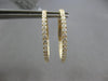 ESTATE 1.02CT DIAMOND 18KT YELLOW GOLD CLASSIC INSIDE OUT HOOP HANGING EARRINGS