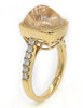 LARGE 8.70CT DIAMOND & AAA YELLOW SAPPHIRE 18KT YELLOW GOLD BEZEL FILIGREE RING