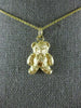 ESTATE 14KT YELLOW GOLD 3D HANDCRAFTED HAPPY TEDDY BEAR FLOATING PENDANT #25080
