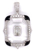 EXTRA LARGE 13.62CT DIAMOND & BLACK ENAMEL & CRYSTAL 18KT WHITE GOLD FUN PENDANT