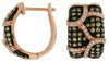 1.22CT WHITE & CHOCOLATE FANCY DIAMOND 14KT ROSE GOLD MULTI ROW HUGGIE EARRINGS