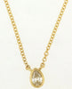 .10CT DIAMOND 14KT YELLOW GOLD PEAR SHAPE CLASSIC SOLITAIRE BEZEL LOVE NECKLACE