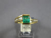 1.30CT DIAMOND & AAA EMERALD 14KT YELLOW GOLD BAGUETTE & ROUND ENGAGEMENT RING