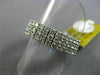 ESTATE WIDE 2.75CT DIAMOND 18K WHITE GOLD 3D THREE ROW ETERNITY ANNIVERSARY RING