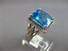 EXTRA LARGE 7.66CT DIAMOND & AAA BLUE TOPAZ 14KT WHITE GOLD CUSHION & ROUND RING