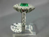 LARGE 2.98CT DIAMOND & AAA EMERALD 14KT WHITE GOLD 3D OVAL HALO ENGAGEMENT RING