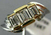 ESTATE .84CT EMERALD CUT DIAMOND 14KT WHITE & YELLOW GOLD ENGAGEMENT RING #3756