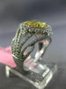 ESTATE 2.27CT MULTI COLOR DIAMOND 18K 2 TONE GOLD 3D OVAL FLOWER ENGAGEMENT RING
