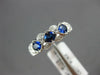 .76CT DIAMOND & AAA SAPPHIRE 14KT WHITE GOLD 3D 3 STONE FILIGREE ANIVERSARY RING