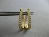 ESTATE .65CT DIAMOND 14KT YELLOW GOLD 3D INSIDE OUT OVAL HOOP HANGING EARRINGS