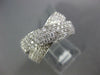 LARGE 2.0CT DIAMOND 18KT WHITE GOLD 3D MULTI ROW CRISS CROSS PAVE X LOVE RING