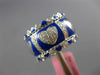 WIDE 1.03CT DIAMOND & BLUE ENAMEL 18KT WHITE GOLD MULTI HEART ETERNITY LOVE RING