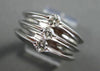 ESTATE WIDE .40CT DIAMOND 14KT WHITE GOLD 3 STONE MENS GYPSY TENSION RING #17168
