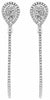 LARGE 1.16CT DIAMOND 18K WHITE GOLD 3D DOUBLE TEAR DROP CLIP ON HANGING EARRINGS