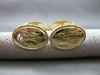 ANTIQUE LARGE 14KT YELLOW GOLD OVAL FILIGREE ENGRAVABLE CUFF LINKS #18747