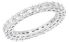 LARGE 2.55CT DIAMOND 18KT WHITE GOLD 3D CUSHION CUT ETERNITY ANNIVERSARY RING