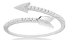 ESTATE .12CT DIAMOND 14KT WHITE GOLD 3D ROUND ARROW TO YOUR HEART LOVE RING