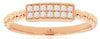ESTATE .12CT DIAMOND 14KT ROSE GOLD 2 ROW RECTANGULAR FILIGREE BEADED FUN RING