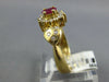 .67CT DIAMOND & AAA RUBY 14KT YELLOW GOLD 3D OVAL & ROUND FLOWER FRIENDSHIP RING