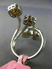 LARGE 3.0CT WHITE & CHOCOLATE FANCY DIAMOND 18KT WHITE GOLD 3D HALO SQUARE RING