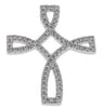 .52CT DIAMOND 14KT WHITE GOLD CLASSIC TRIANGULAR ANGLED CROSS FLOATING PENDANT