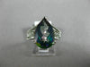 LARGE 5.15CT DIAMOND & AAA MYSTIC TOPAZ 14KT WHITE GOLD FILIGREE ENGAGEMENT RING